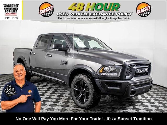 2021 RAM 1500 Classic Warlock in Granite — front three-quarter view